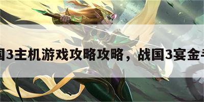 战国3主机游戏攻略攻略，战国3宴金手指