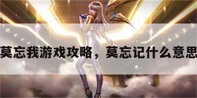 莫忘我游戏攻略，莫忘记什么意思