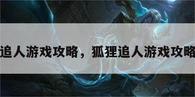 狐狸追人游戏攻略，狐狸追人游戏攻略图文
