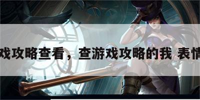 游戏攻略查看，查游戏攻略的我 表情包