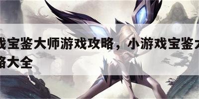 小游戏宝鉴大师游戏攻略，小游戏宝鉴大师游戏攻略大全