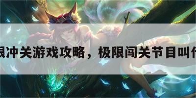 极限冲关游戏攻略，极限闯关节目叫什么
