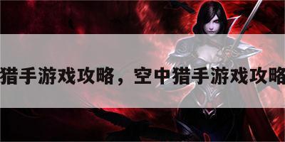 空中猎手游戏攻略，空中猎手游戏攻略大全