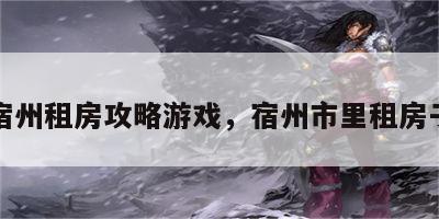 宿州租房攻略游戏，宿州市里租房子