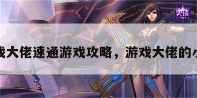 游戏大佬速通游戏攻略，游戏大佬的小说