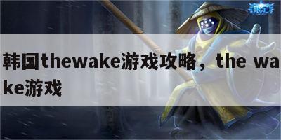 韩国thewake游戏攻略，the wake游戏