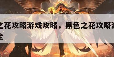 黑色之花攻略游戏攻略，黑色之花攻略游戏攻略大全