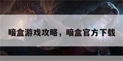 暗盒游戏攻略，暗盒官方下载