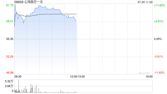 心玮医疗-B盘中涨超11% 预计上半年纯利不少于4000万元